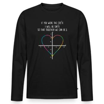 Mathematiklehrer Student Mathematiker Valentinstag - Männer Premium Bio Langarmshirt - Schwarz - Vorne - Nico (187cm)