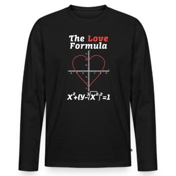Die Liebesformel Mathelehrer Valentinstag - Männer Premium Bio Langarmshirt - Schwarz - Vorne - Nico (187cm)