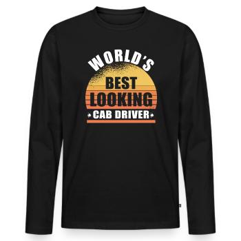 Worlds best looking cab driver taxi driver - Men's Premium Organic Long Sleeve Shirt - black - Front - Nico (187cm)