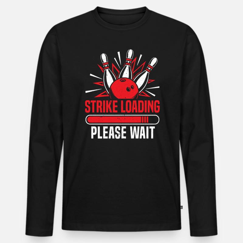 Strike Loading Bowling - Männer Premium Bio Langarmshirt - Schwarz