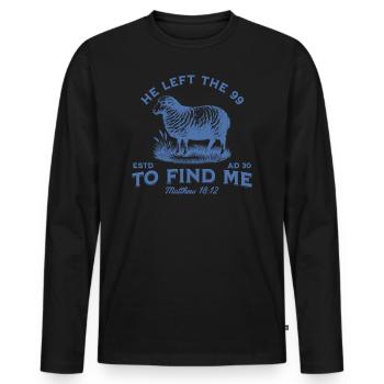 Il a quitté les années 99 pour me trouver Jésus chrétien - T-shirt manches longues Premium bio Homme - noir - Devant - Nico (187cm)