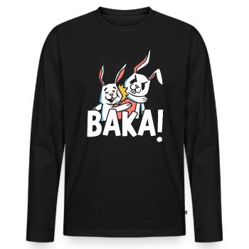 Baka Anime Liebhaber Manga Leser Animation Otaku - Männer Premium Bio Langarmshirt - Schwarz - Vorne - Nico (187cm)