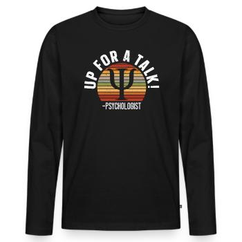 Up for A Talk Schule Psychologe Psychologie - Männer Premium Bio Langarmshirt - Schwarz - Vorne - Nico (187cm)