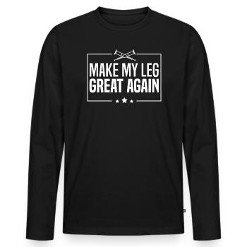 Rendre ma jambe grande à nouveau jambes cassées Récupération Réadaptation - T-shirt manches longues Premium bio Homme - noir - Devant - Nico (187cm)