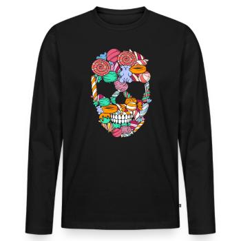 Candy Sweet Sugar Lollipop Dessert Foodie Candies - Men's Premium Organic Long Sleeve Shirt - black - Front - Nico (187cm)