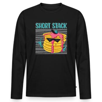 Short Stack Pancake Lover Breakfast Food Foodie - Men's Premium Organic Long Sleeve Shirt - black - Front - Nico (187cm)