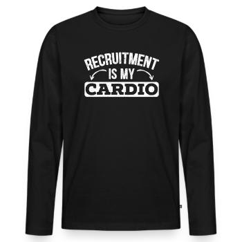 Recruitment Is My Cardio HR Manager Job Occupation - Men's Premium Organic Long Sleeve Shirt - black - Front - Nico (187cm)