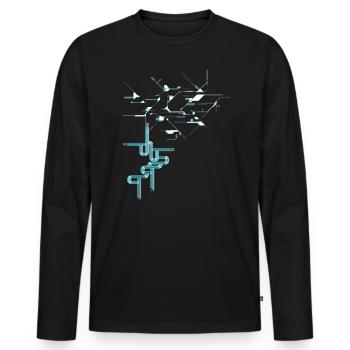 Techno Music Raver - Men's Premium Organic Long Sleeve Shirt - black - Front - Nico (187cm)