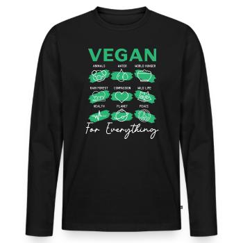 Vegan für alles Vegetarisch Gesunder Veganismus - Männer Premium Bio Langarmshirt - Schwarz - Vorne - Nico (187cm)