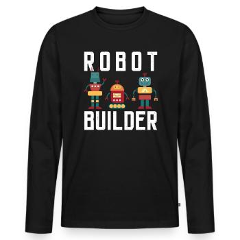 Robot Buidler Robotics AI Artificial Intelligence - Men's Premium Organic Long Sleeve Shirt - black - Front - Nico (187cm)