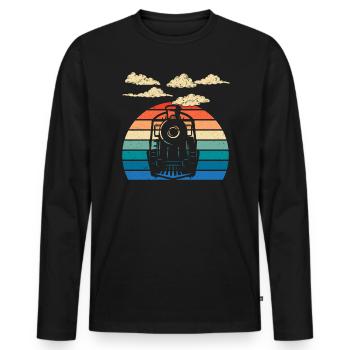 Eisenbahnlokomotive Eisenbahningenieur Lokführer - Männer Premium Bio Langarmshirt - Schwarz - Vorne - Nico (187cm)