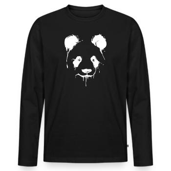 Panda | | Panda Bear Asie | Animaux - T-shirt manches longues Premium bio Homme - noir - Devant - Nico (187cm)