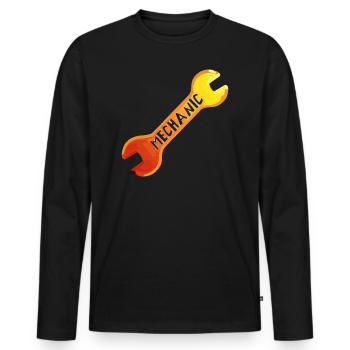 Mechanic | Mechanic | Occupation - Men's Premium Organic Long Sleeve Shirt - black - Front - Nico (187cm)