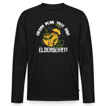 Sureau de poirier! - Denglish dit Denglish - T-shirt manches longues Premium bio Homme - noir - Devant - Nico (187cm)