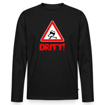 Drift | Auto | Autofan | Driften | Symbol - Männer Premium Bio Langarmshirt - Schwarz - Vorne - Nico (187cm)