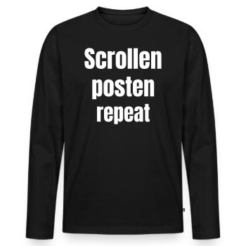 Social Media Manager - Männer Premium Bio Langarmshirt - Schwarz - Vorne - Nico (187cm)