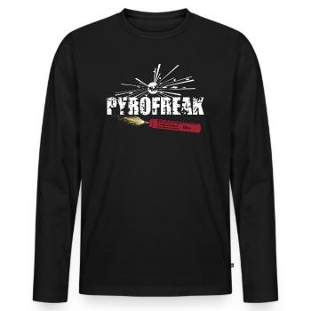 Pyro Freak - Männer Premium Bio Langarmshirt - Schwarz - Vorne - Nico (187cm)