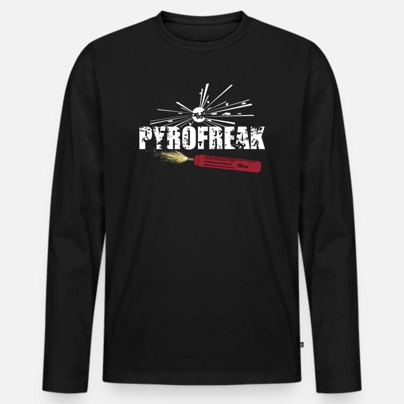Pyro Freak - Männer Premium Bio Langarmshirt - Schwarz