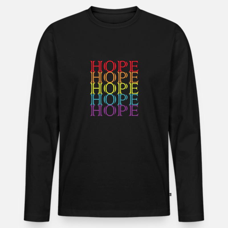 Rainbow - Männer Premium Bio Langarmshirt - Schwarz