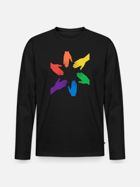 Rainbow - Men's Premium Organic Long Sleeve Shirt - black