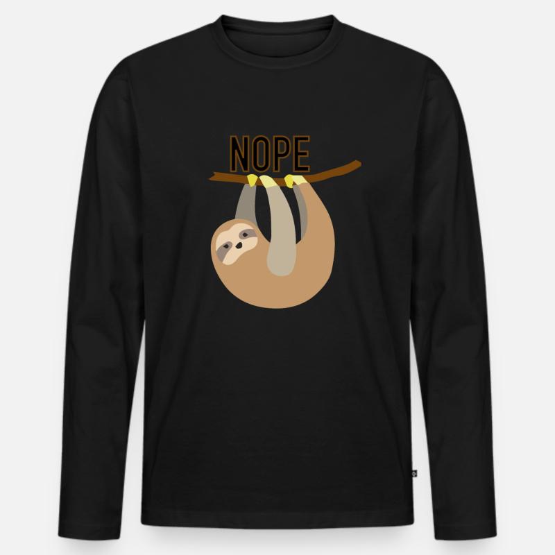 Sloth - Männer Premium Bio Langarmshirt - Schwarz