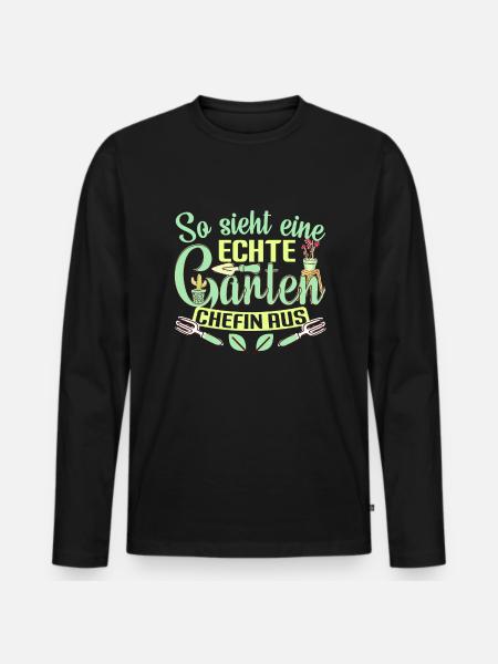 Hobbygärtnerin Gärtnerin Garten Chefin - Männer Premium Bio Langarmshirt - Schwarz