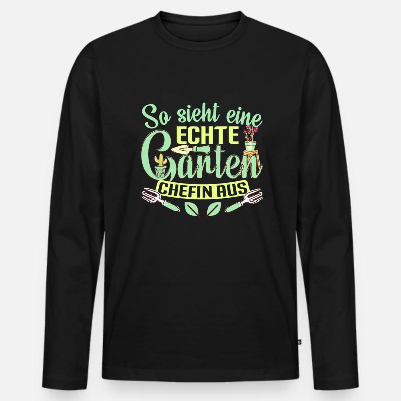 Hobbygärtnerin Gärtnerin Garten Chefin - Männer Premium Bio Langarmshirt - Schwarz