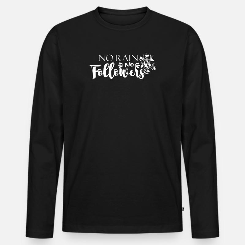 Wildblumen - Männer Premium Bio Langarmshirt - Schwarz