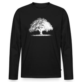 Baum - Männer Premium Bio Langarmshirt - Schwarz - Vorne - Nico (187cm)