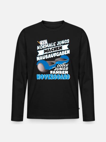 Hoverboard Coole Jungs fahren Hoverboard - Männer Premium Bio Langarmshirt - Schwarz