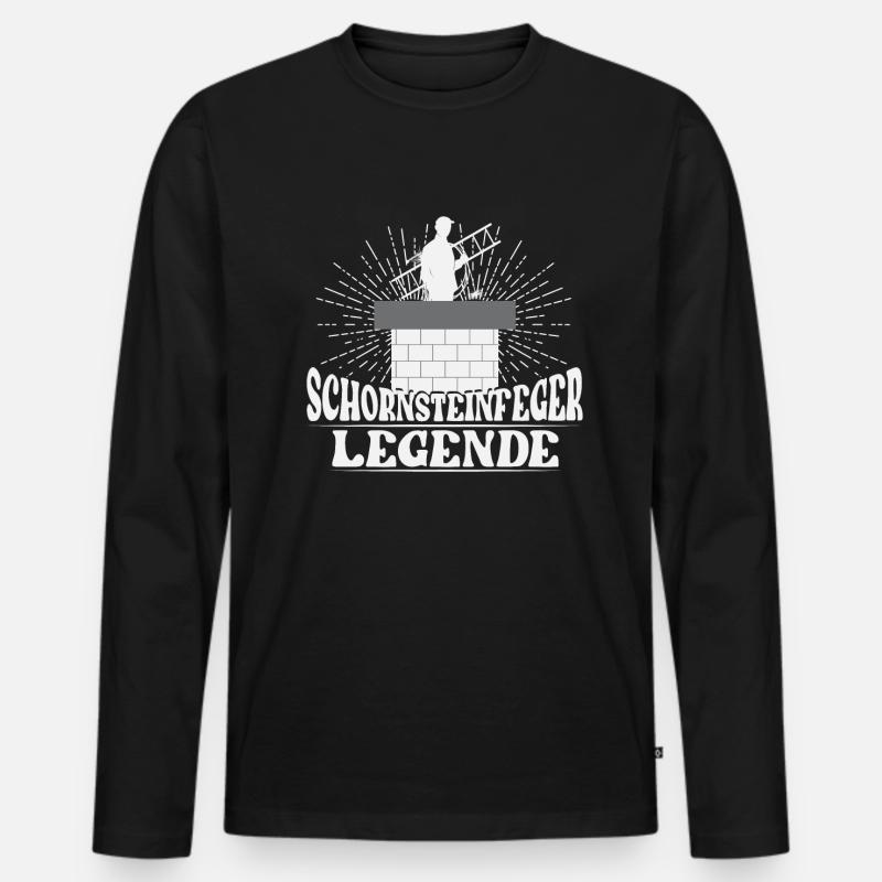 Schornsteinfeger Legende - Männer Premium Bio Langarmshirt - Schwarz