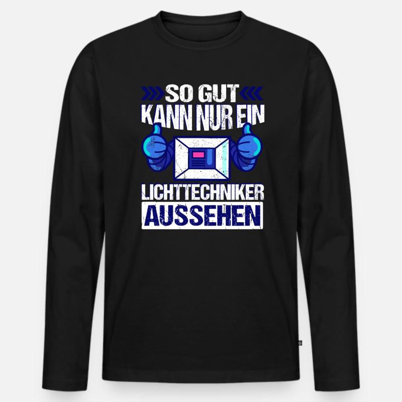 Lichtdesigner Lichttechniker - Männer Premium Bio Langarmshirt - Schwarz