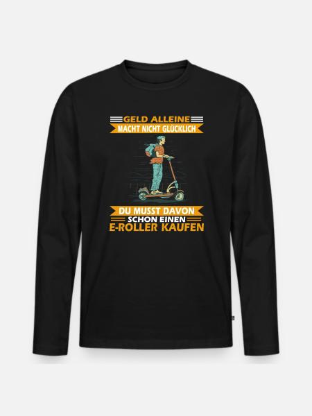 E-Roller Roller E-Scooter - Männer Premium Bio Langarmshirt - Schwarz