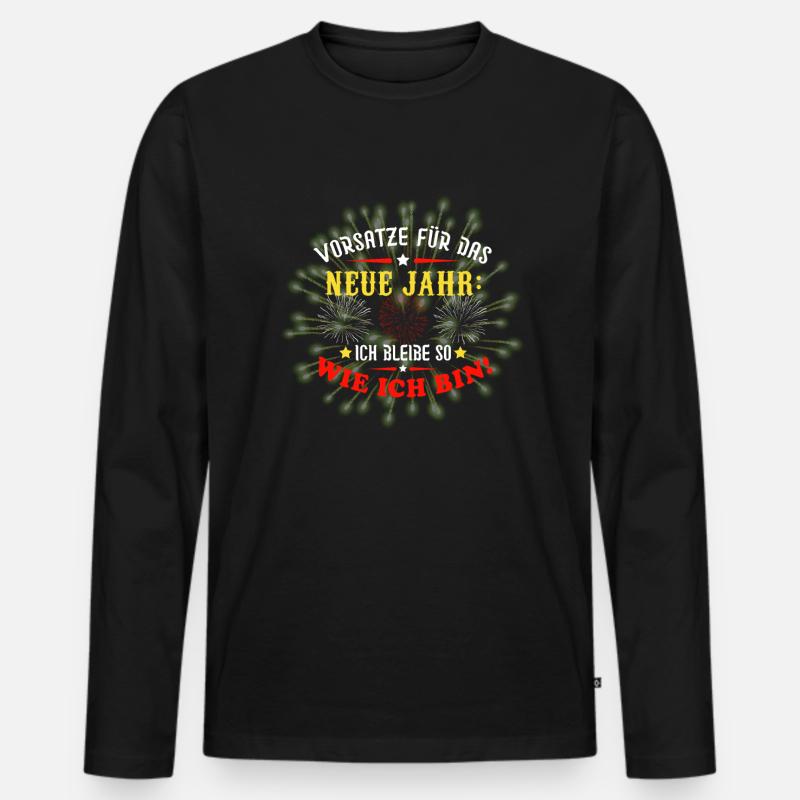 Silvester 2023 Neujahr - Männer Premium Bio Langarmshirt - Schwarz