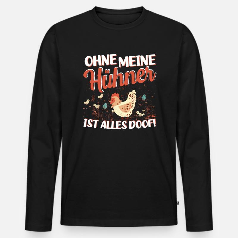 Hühner Henne hanh Hühnerflüsterer - Männer Premium Bio Langarmshirt - Schwarz