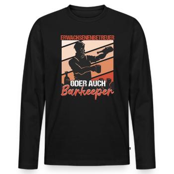 Barkeeper Bartending - Männer Premium Bio Langarmshirt - Schwarz - Vorne - Nico (187cm)