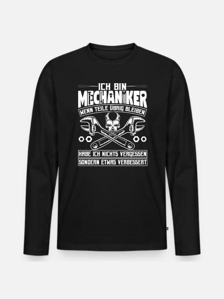 Mechaniker Schrauber Mechatroniker - Männer Premium Bio Langarmshirt - Schwarz