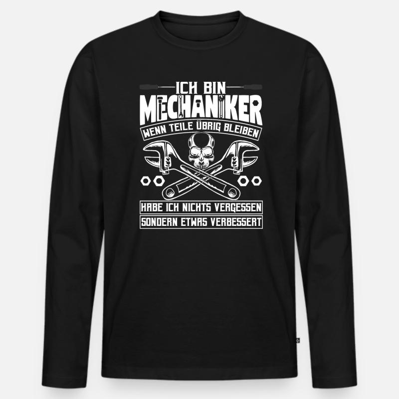 Mechaniker Schrauber Mechatroniker - Männer Premium Bio Langarmshirt - Schwarz