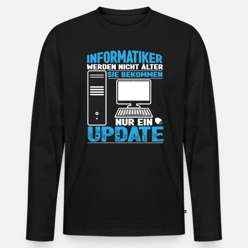 Informatiker werden nicht älter - Männer Premium Bio Langarmshirt - Schwarz