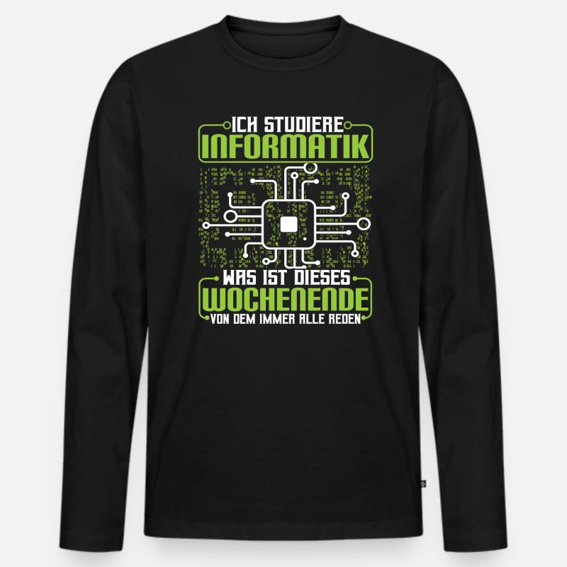 Informatikstudent Programmierer - Männer Premium Bio Langarmshirt - Schwarz