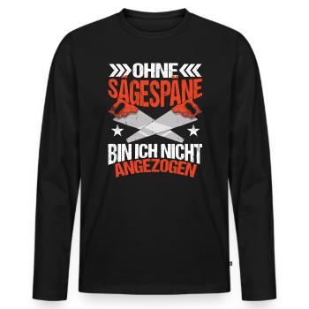 Tischler Schreiner Ohne Späne - Männer Premium Bio Langarmshirt - Schwarz - Vorne - Nico (187cm)