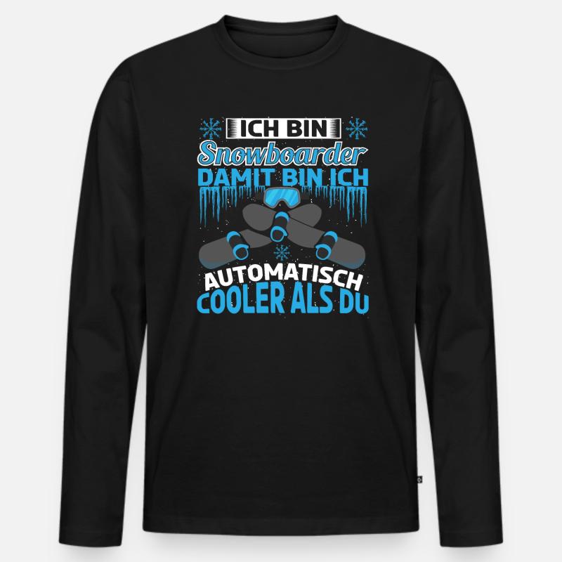 Snowboard Snowboarden Snowboardfahrer - Männer Premium Bio Langarmshirt - Schwarz
