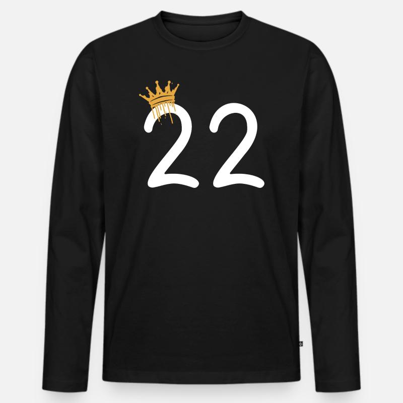 22 - Männer Premium Bio Langarmshirt - Schwarz