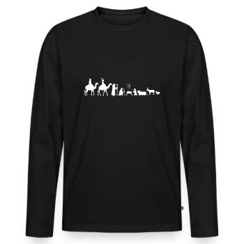 Nativity Scene Christmas Evolution Nativity Scene Festival - Men's Premium Organic Long Sleeve Shirt - black - Front - Nico (187cm)