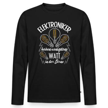 Les électroniciens ont au moins des watts dans la tête - T-shirt manches longues Premium bio Homme - noir - Devant - Nico (187cm)