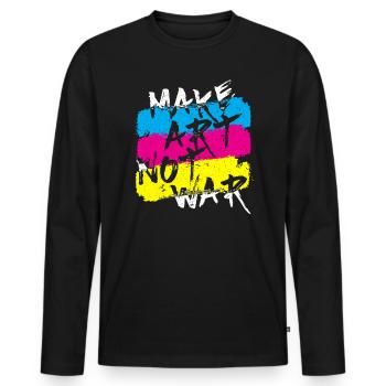 Machen Sie Kunst nicht Krieg Graffiti Spray Street Art Zeichnung - Männer Premium Bio Langarmshirt - Schwarz - Vorne - Nico (187cm)