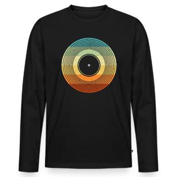 Vinyl Record Album Classic Music Player Lover - Men's Premium Organic Long Sleeve Shirt - black - Front - Nico (187cm)