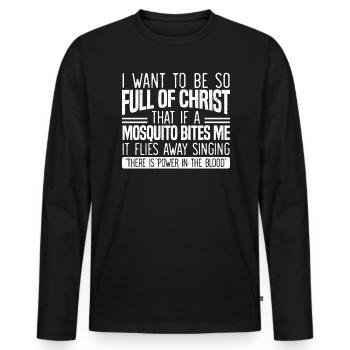 Lustiger christlicher religiöser Diener Gottes - Männer Premium Bio Langarmshirt - Schwarz - Vorne - Nico (187cm)