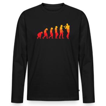 Flöte Evolution Flötist Flötist Musiker - Männer Premium Bio Langarmshirt - Schwarz - Vorne - Nico (187cm)