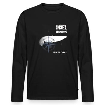 Spiekeroog Nordsee Insel Koordinaten Karte Urlaub - Männer Premium Bio Langarmshirt - Schwarz - Vorne - Nico (187cm)